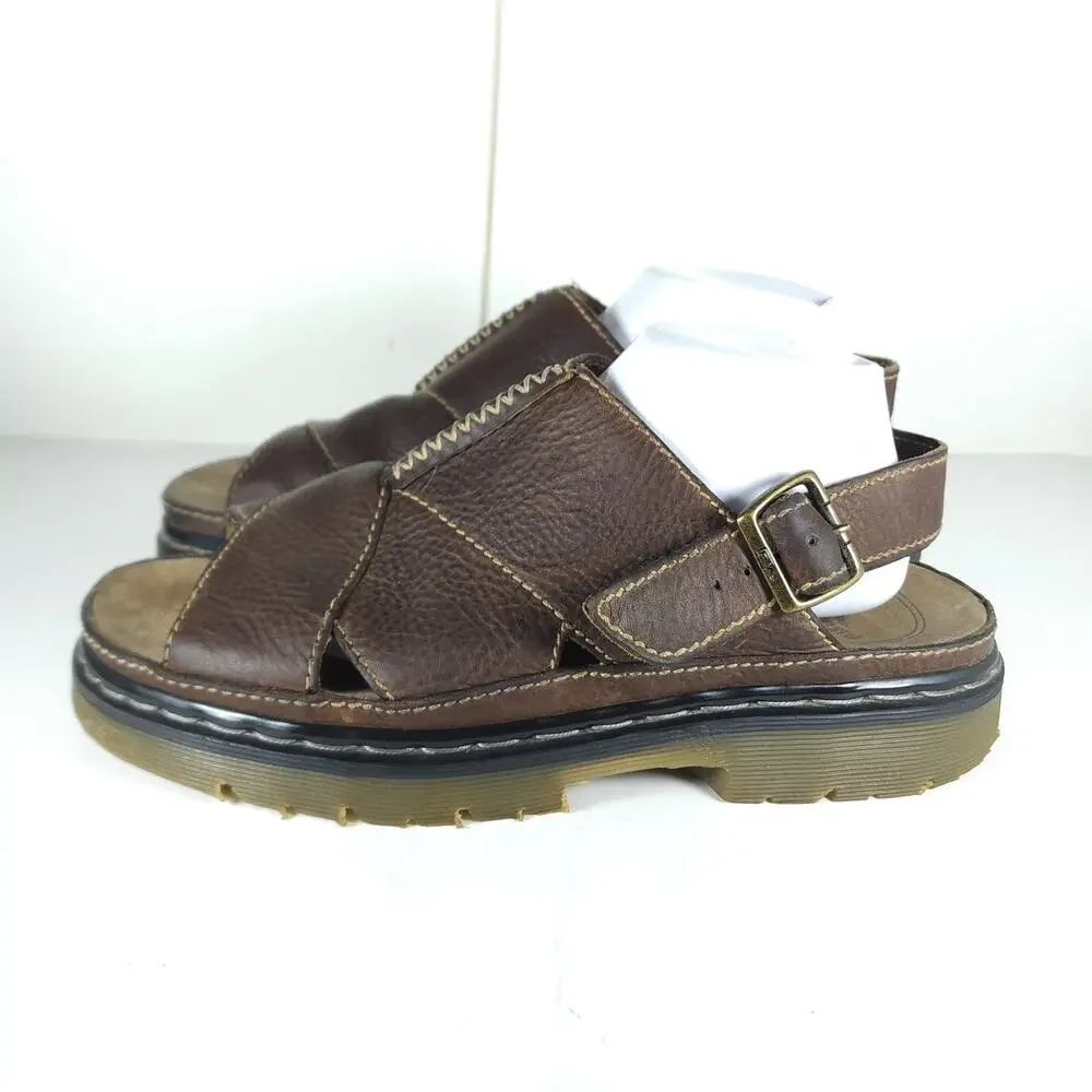 Dr. Martens Vtg Y2K Men's US 12 Brown Leather Strappy Fisherman Sandals England